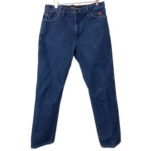 Wrangler FR Flame Resistant Dark Wash Denim Jeans Men Size‎ 36x32 Workwear